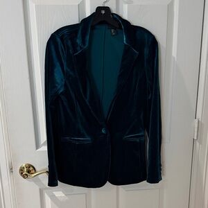 Elegant Velvet Blazer - Teal tahari medium